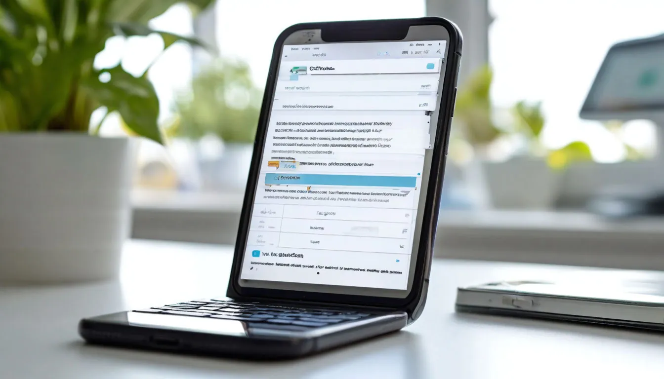 Смартфон с SMS-напоминанием о записи к врачу, экран телефона крупным планом